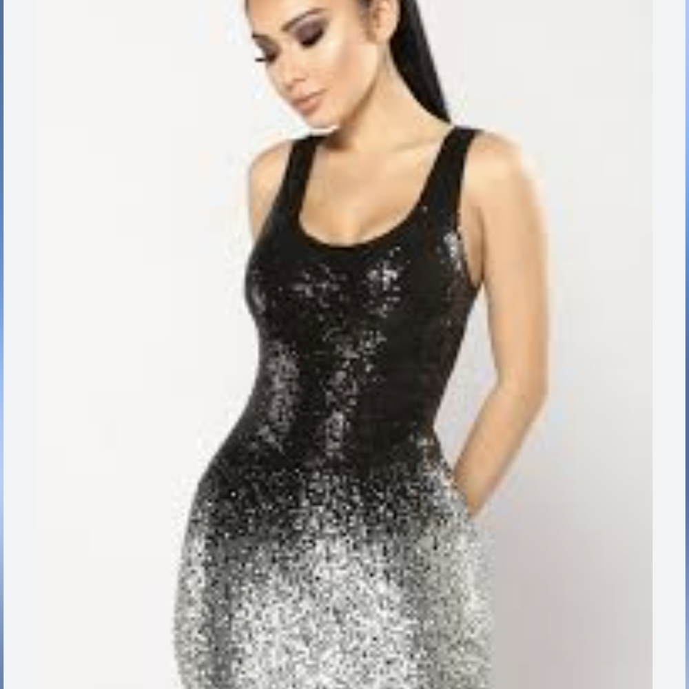 Fashion Nova Black Sequin Dress